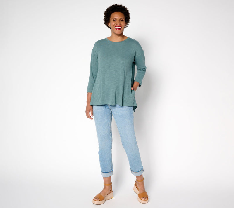 LOGO by Lori Goldstein 3/4 Sleeve A-Line Top — View 15