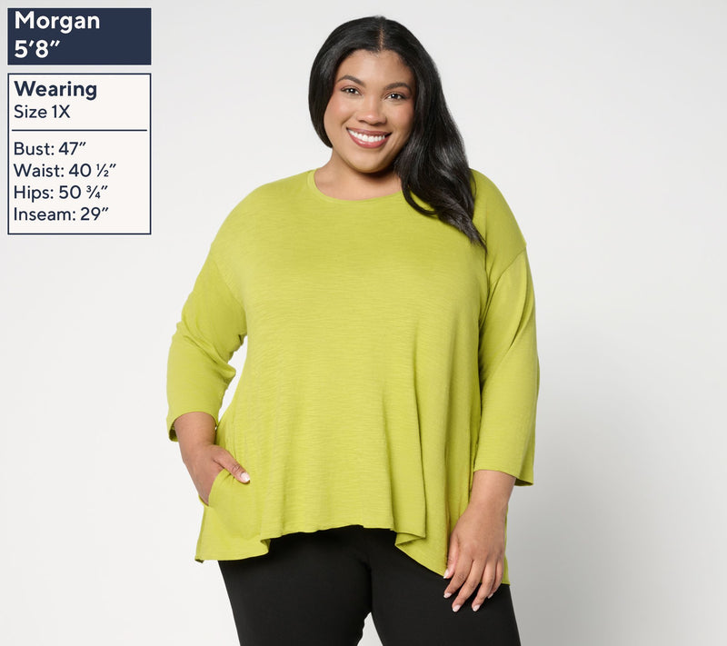 LOGO by Lori Goldstein 3/4 Sleeve A-Line Top — View 12