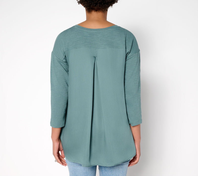 LOGO by Lori Goldstein 3/4 Sleeve A-Line Top — View 14