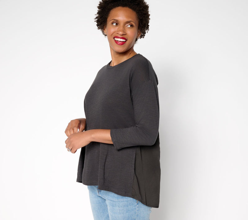LOGO by Lori Goldstein 3/4 Sleeve A-Line Top — View 7