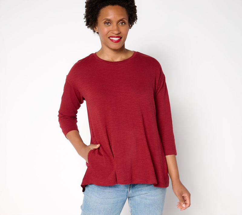LOGO by Lori Goldstein 3/4 Sleeve A-Line Top — View 11