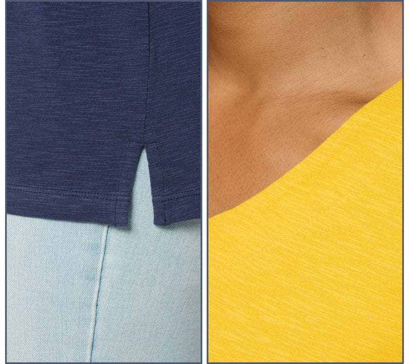 Denim & Co. Essentials Textured Knit 2-Pack V-Neck Tunics — View 14