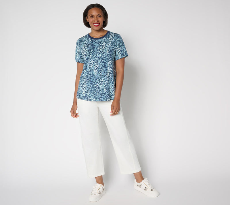 LOGO by Lori Goldstein Rayon 230 Leopard Print Tee — View 4