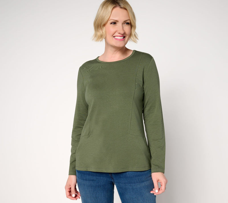 Denim & Co. Essentials Favorite Jersey Top with Seaming Detail — View 15