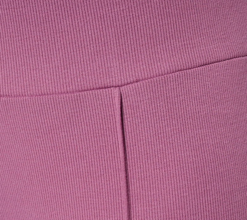 LOGO by Lori Goldstein Petite Full Length Knit Rib Flare Pants — View 14