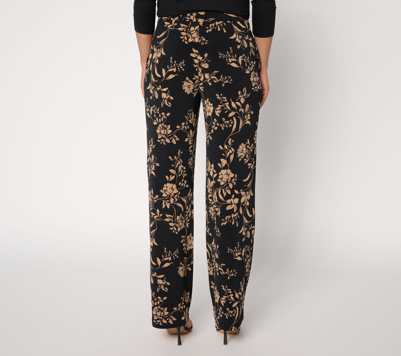 Susan Graver Regular Printed Liquid Knit Wide-Leg Pants — View 8