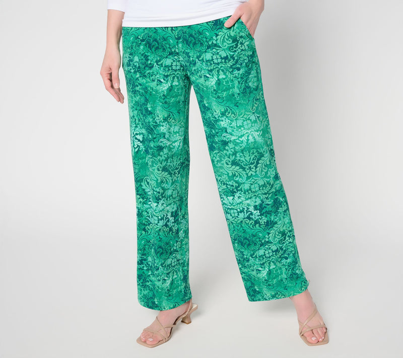 Susan Graver Regular Printed Liquid Knit Wide-Leg Pants — View 22
