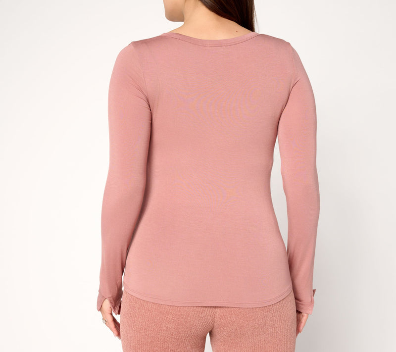 Barefoot Dreams MC Modal Scoop Neck Long Sleeve Tee — View 17