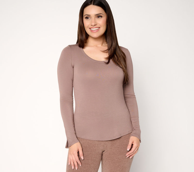 Barefoot Dreams MC Modal Scoop Neck Long Sleeve Tee — View 11