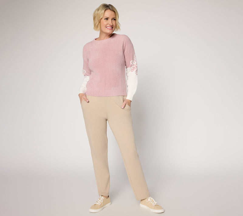 Barefoot Dreams CozyChic Ultra Lite Snowflake Crew Neck Pullover — View 5