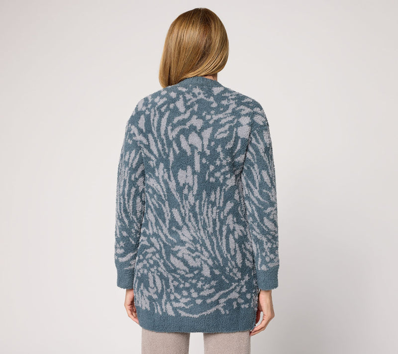 Barefoot Dreams CozyChic Abstract Animal Open Cardigan — View 3