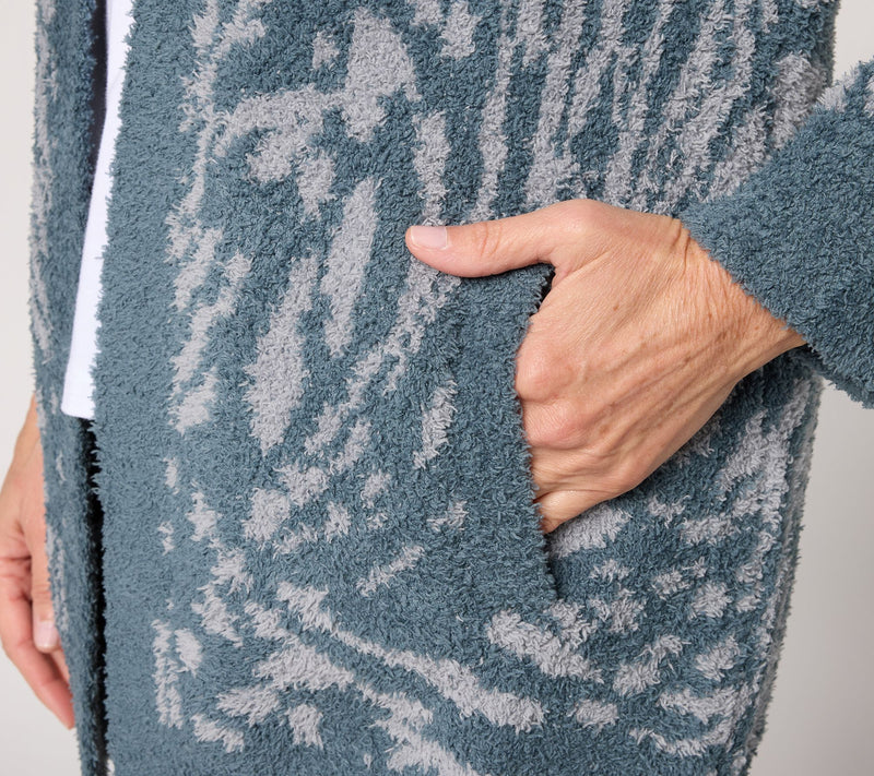 Barefoot Dreams CozyChic Abstract Animal Open Cardigan — View 5