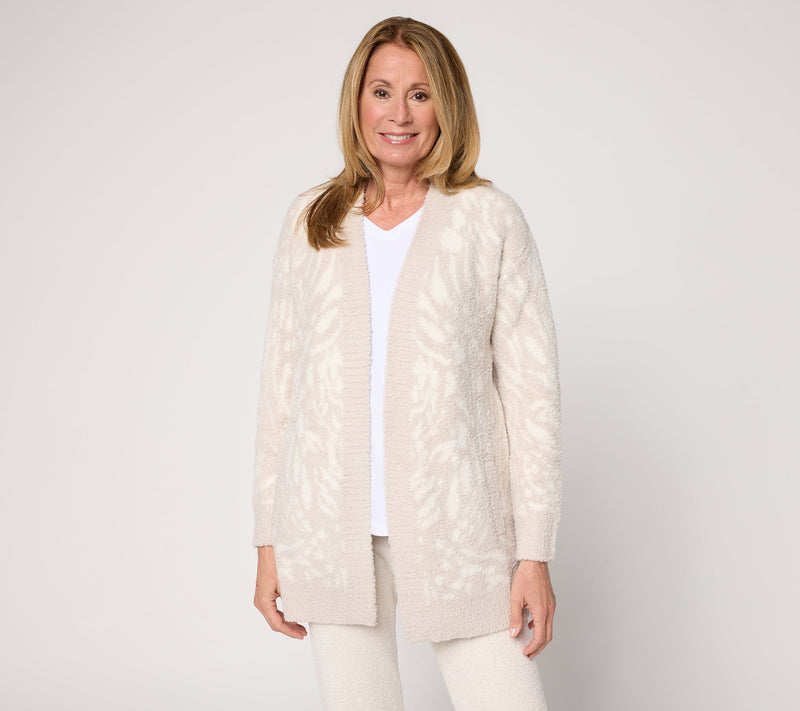 Barefoot Dreams CozyChic Abstract Animal Open Cardigan — View 12