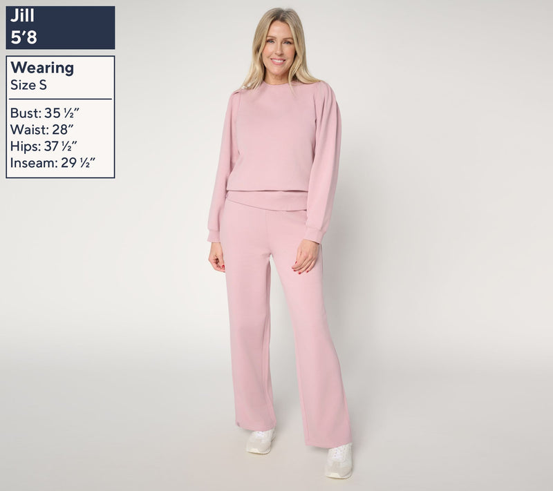 Barefoot Dreams Reg. Brushed Luxe Lounge Puff Sleeve Pullover & Pant — View 10