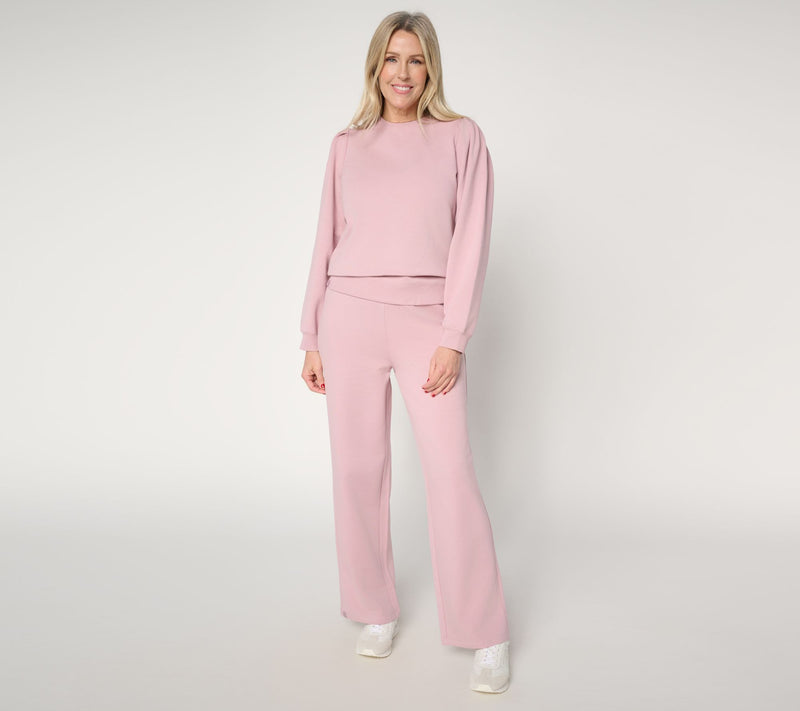 Barefoot Dreams Reg. Brushed Luxe Lounge Puff Sleeve Pullover & Pant — View 9