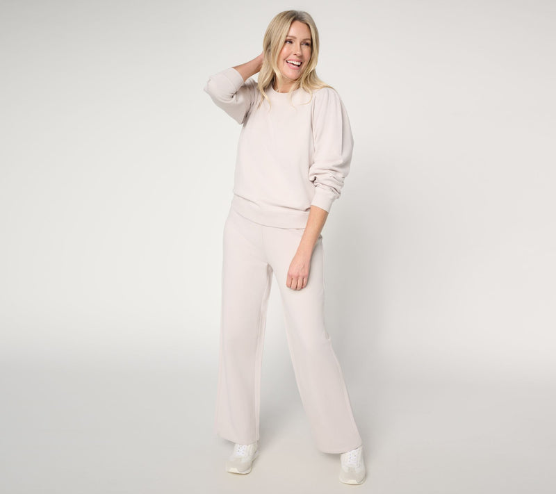 Barefoot Dreams Reg. Brushed Luxe Lounge Puff Sleeve Pullover & Pant — View 7