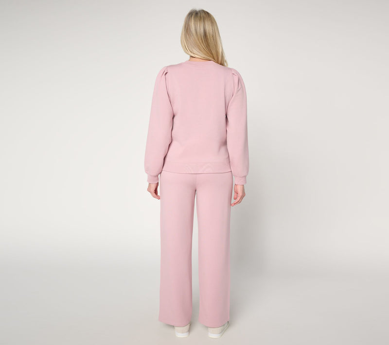 Barefoot Dreams Petite Brushed Luxe Lounge Puff Sleeve Pullover & Pant — View 11