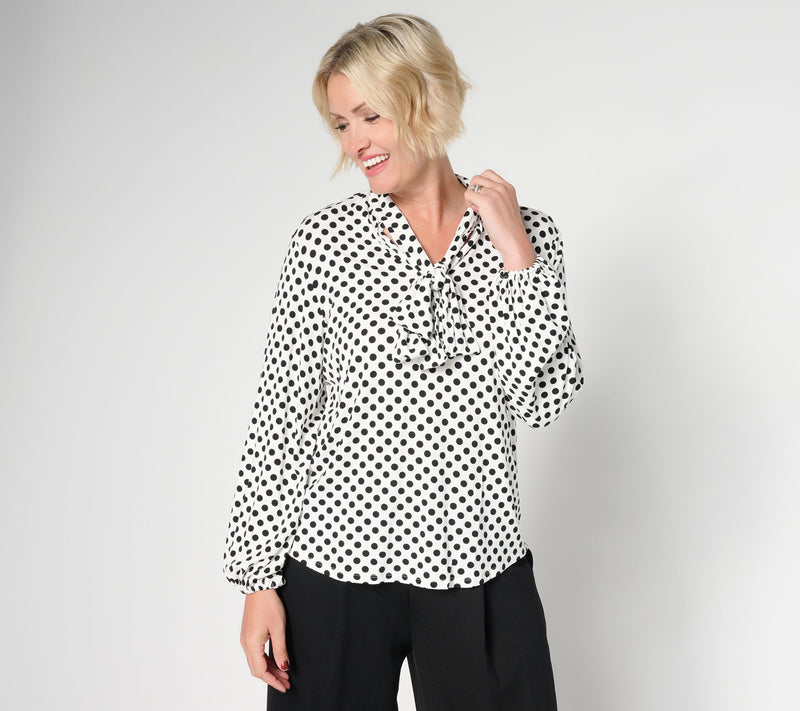by Stacy London Pull-Over Jersey Bow Blouse — View 12