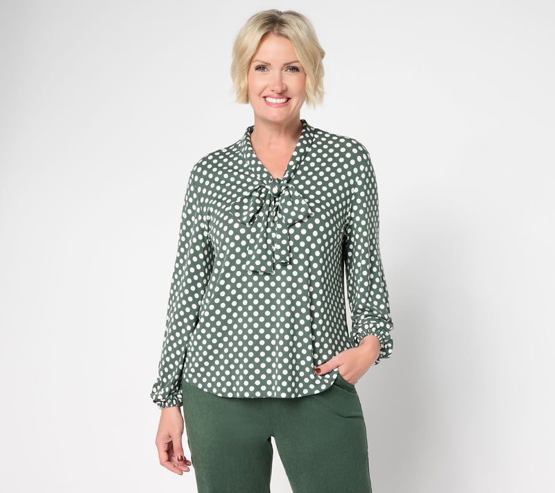 by Stacy London Pull-Over Jersey Bow Blouse — View 13