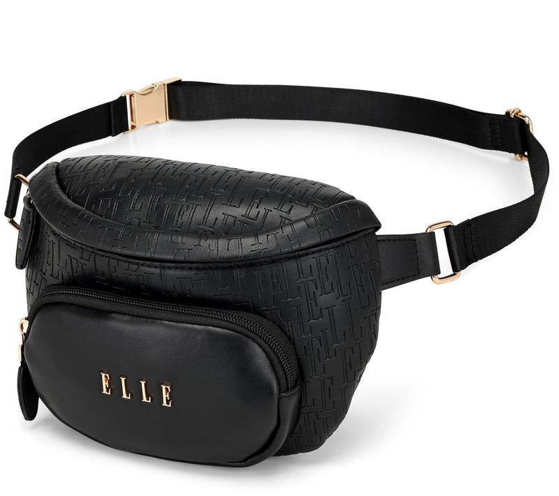 ELLE Wayfarer Vegan Leather Monogram Sling Bag — View 9
