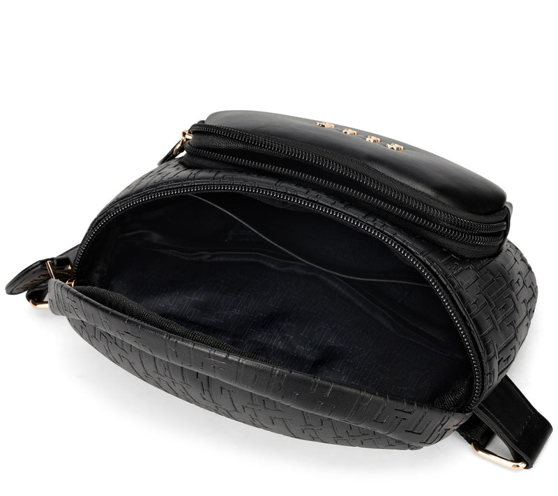 ELLE Wayfarer Vegan Leather Monogram Sling Bag — View 4