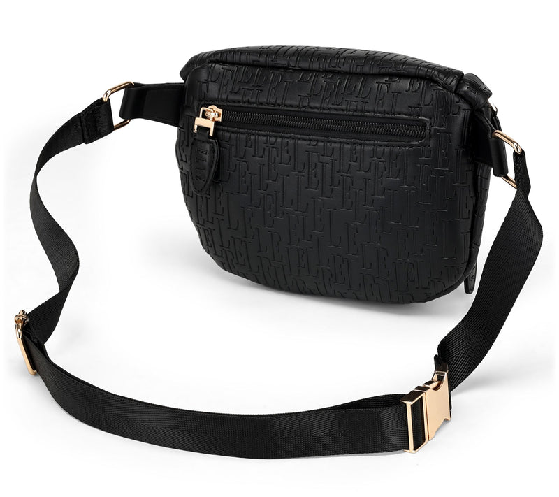ELLE Wayfarer Vegan Leather Monogram Sling Bag — View 2