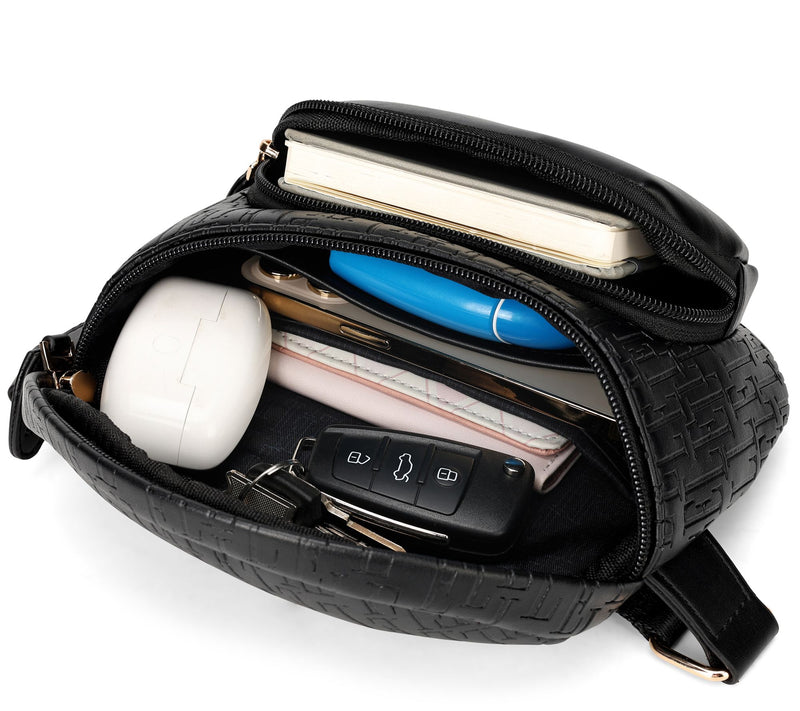 ELLE Wayfarer Vegan Leather Monogram Sling Bag — View 3
