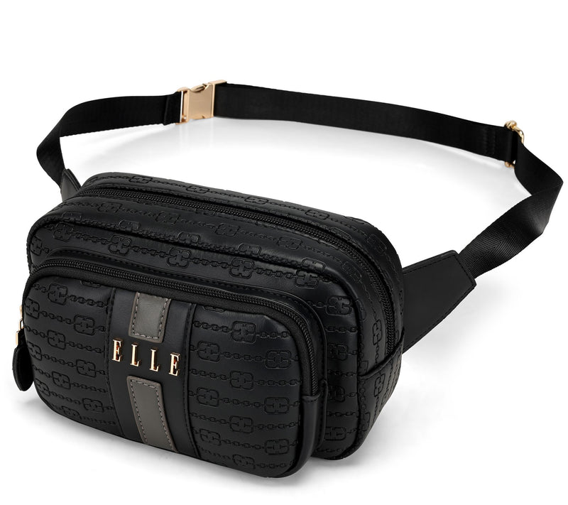 ELLE Eleganza Vegan Leather Monogram Sling Bag — Main view