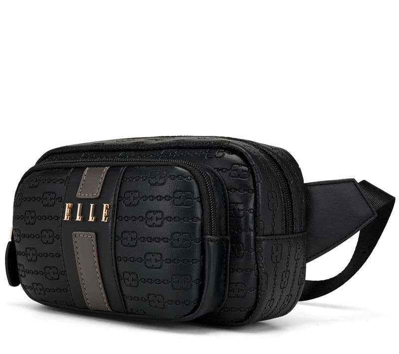 ELLE Eleganza Vegan Leather Monogram Sling Bag — View 8