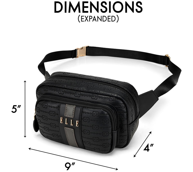 ELLE Eleganza Vegan Leather Monogram Sling Bag — View 5