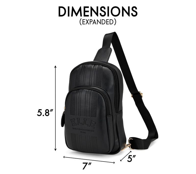 ELLE Roamer Vegan Leather Chic Crossbody SlingBag — View 5