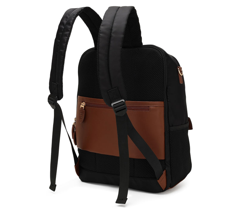ELLE Luxe Journey Twill and Vegan Leather Backpack — View 6