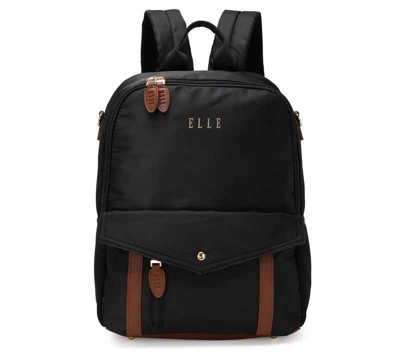 ELLE Luxe Journey Twill and Vegan Leather Backpack — View 8