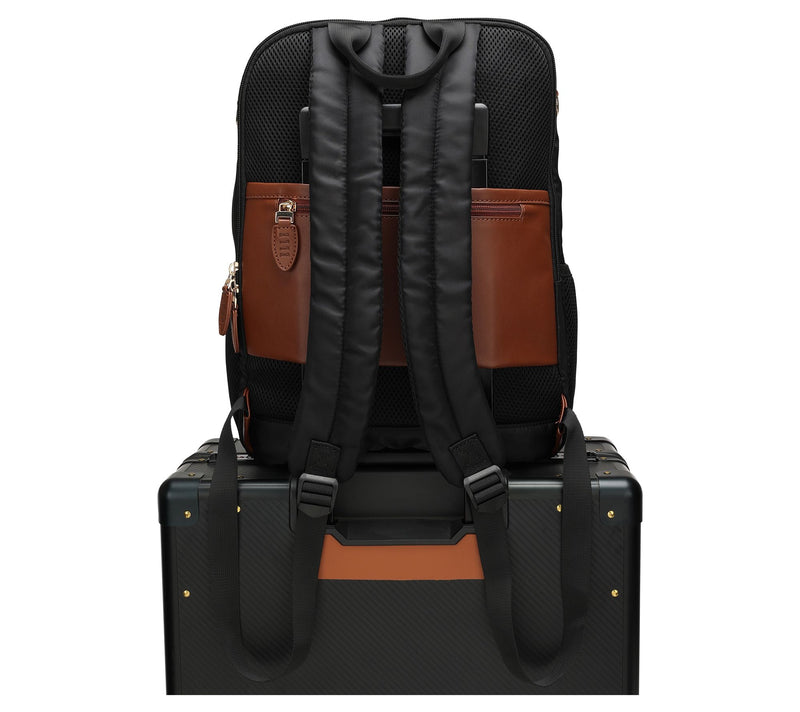 ELLE Luxe Journey Twill and Vegan Leather Backpack — View 4