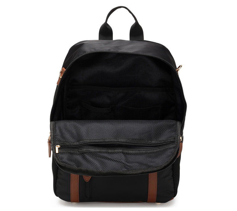 ELLE Luxe Journey Twill and Vegan Leather Backpack — View 3