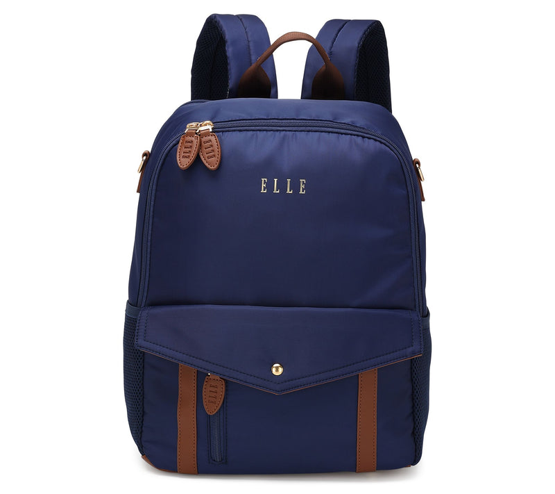 ELLE Luxe Journey Twill and Vegan Leather Backpack — View 12