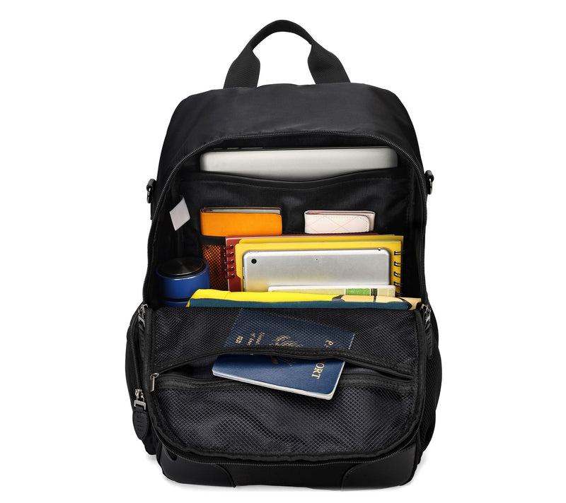 ELLE Voyage Twill and Vegan Leather Backpack — View 2
