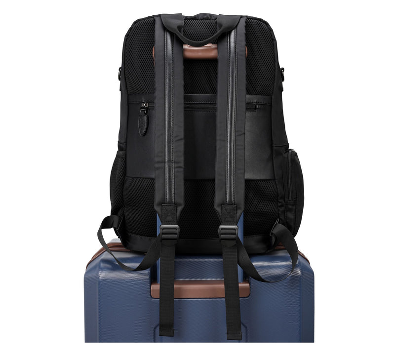 ELLE Voyage Twill and Vegan Leather Backpack — View 4