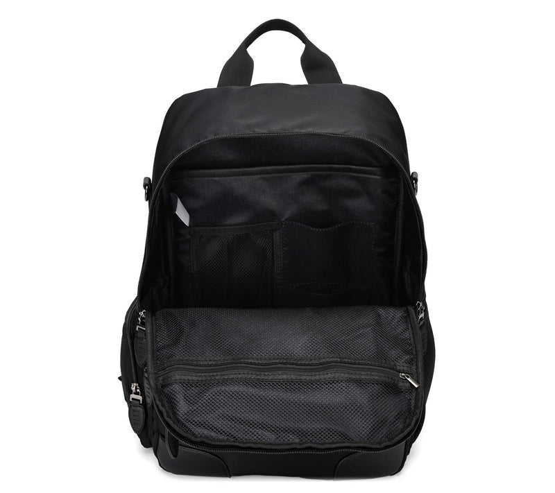 ELLE Voyage Twill and Vegan Leather Backpack — View 3
