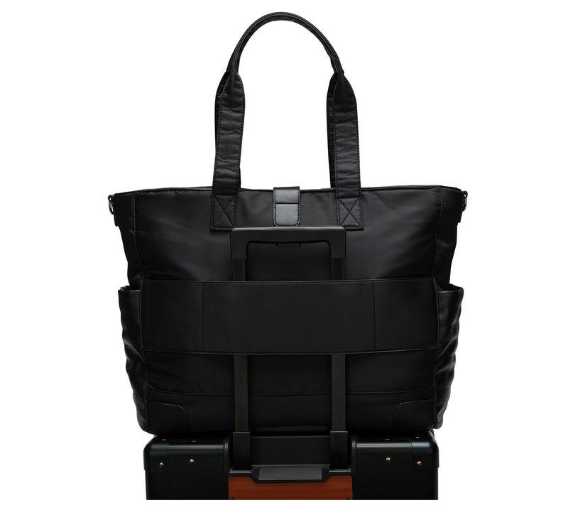 ELLE Voyage Twill and Vegan Leather Weekender Tote Bag — View 4