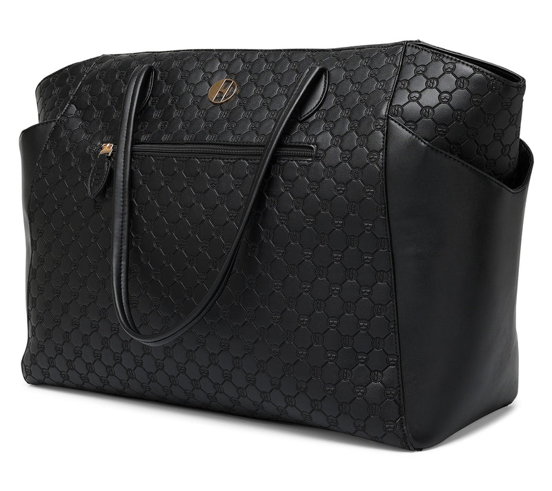 ELLE Compass Vegan Leather Monogram Weekender Tote Bag — View 8