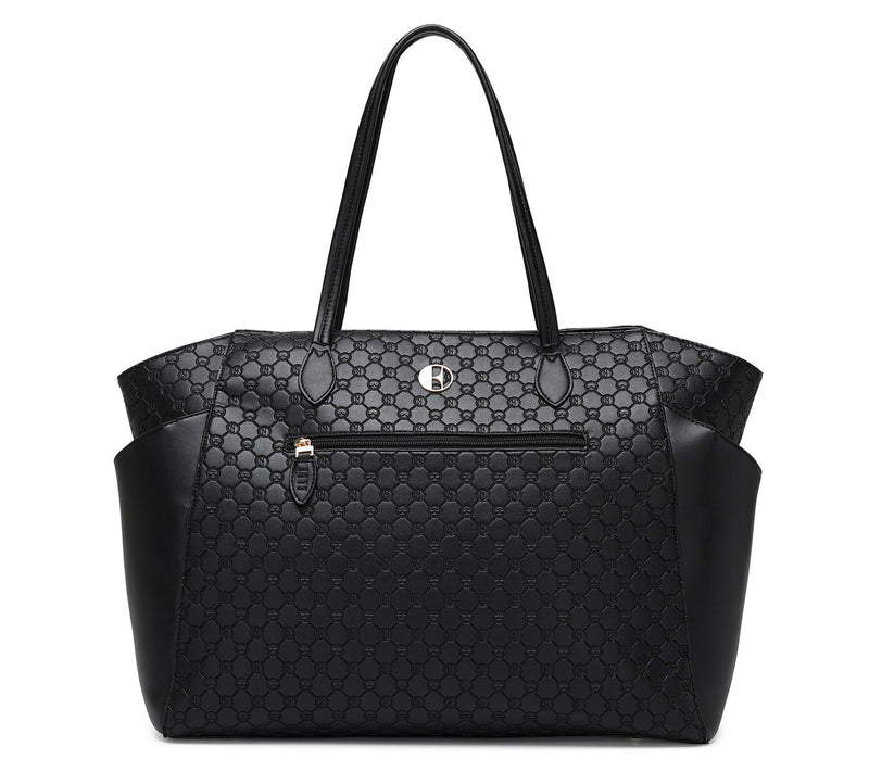 ELLE Compass Vegan Leather Monogram Weekender Tote Bag — View 11