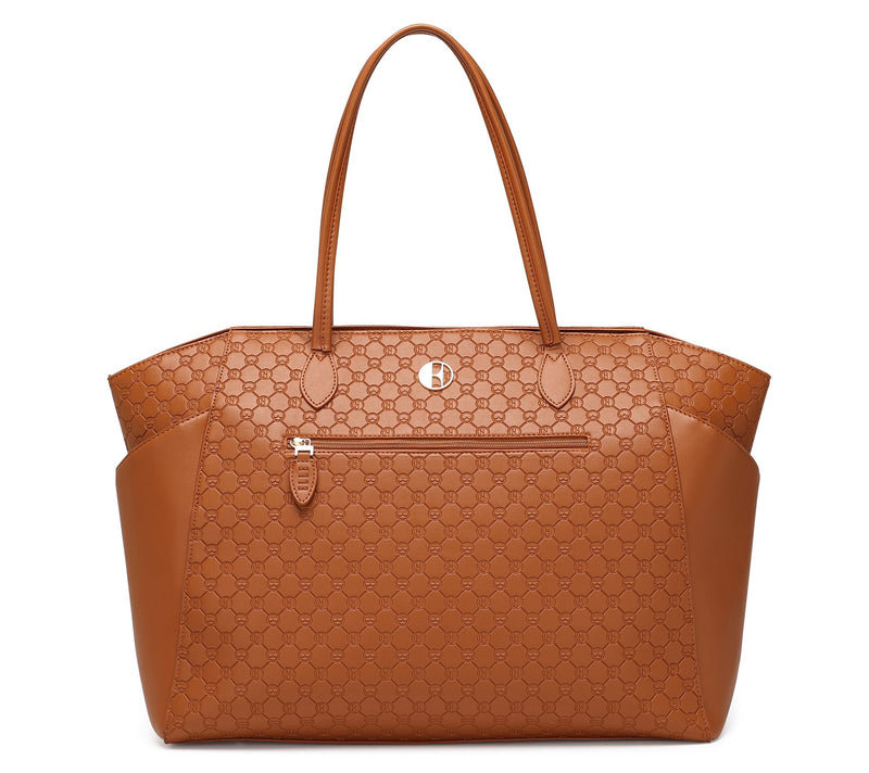ELLE Compass Vegan Leather Monogram Weekender Tote Bag — View 12