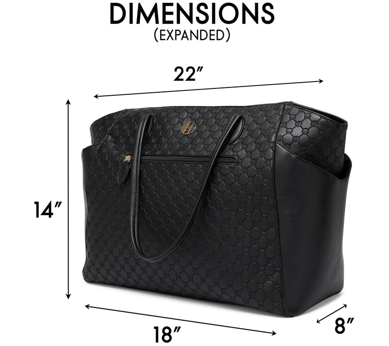 ELLE Compass Vegan Leather Monogram Weekender Tote Bag — View 5