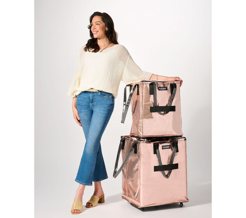 Hulken Large Rolling Tote Bag with Zip Top & Button Closure — View 20