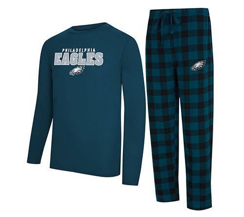 NFL Officially Licensed Men's Long Sleeve Tee Pajama Set — View 15
