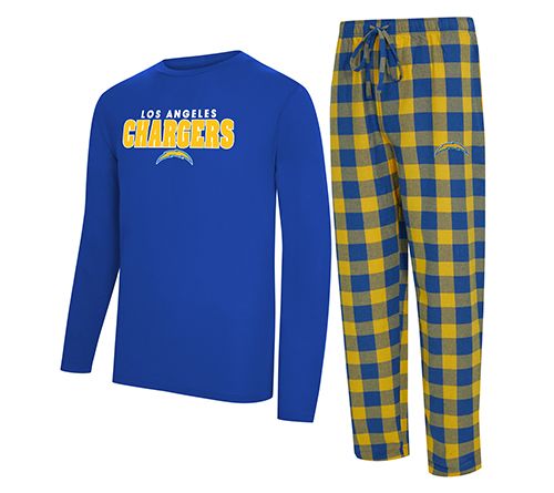 NFL Officially Licensed Men's Long Sleeve Tee Pajama Set — View 10
