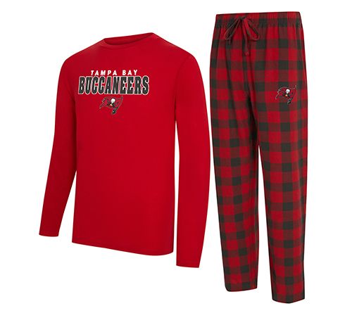 NFL Officially Licensed Men's Long Sleeve Tee Pajama Set — View 8