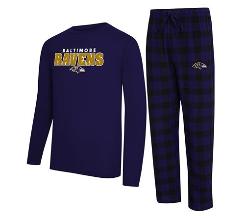 NFL Officially Licensed Men's Long Sleeve Tee Pajama Set — View 26