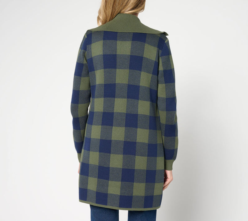 Denim & Co. Regular Button Front Sweater Tunic Cardigan — View 4